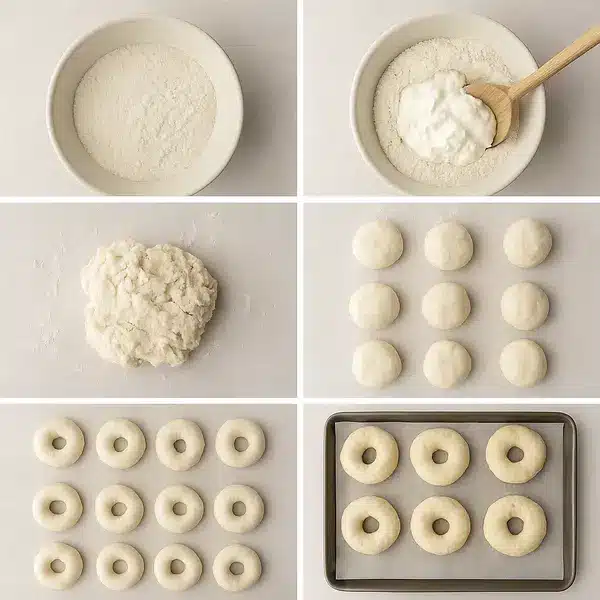 Protein Bagels: The Best 30g High-Protein Bagels You’ll Love 8 steps from mixing dry ingredients to baking golden protein bagels on a tray