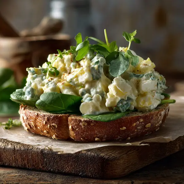5 Healthy High-Protein Bagel Toppings That Actually Keep You Full 27 open-faced everything bagel with egg salad and arugula – savory bagel toppings