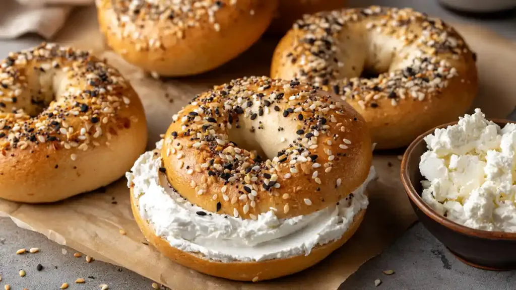 Golden brown Cottage Cheese Bagels