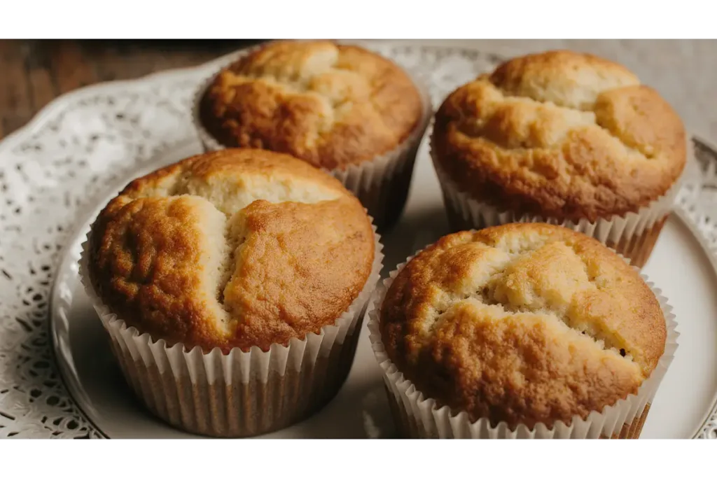 resh milled muffins on rustic kitchen table