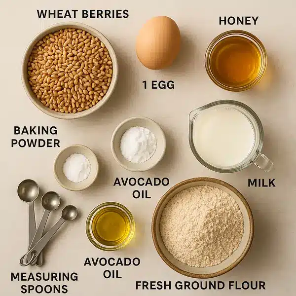 Fresh Milled Muffin: Remarkable High Protein Recipe You’ll Love 6 ingredients for fresh milled muffins.