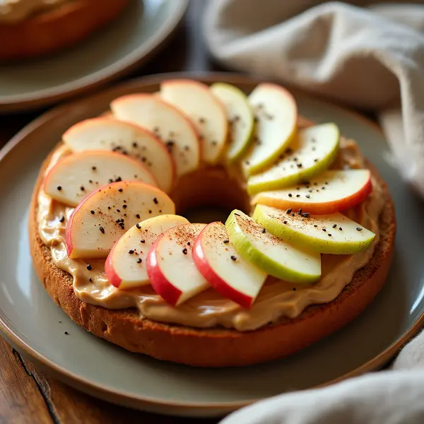 5 Bagel Toppings: The Best Deliciously Easy Ways to Power Your Day 13 Bagel toppings with peanut butter and apple slices