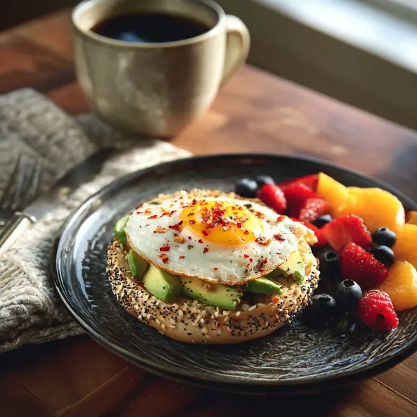 Healthy Multigrain Bagel Recipe You’ll Love. Powerful & Easy 18 multigrain bagel with avocado and egg on plate
