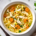 Chicken Noodle Soup 6 allseasons recipes Top down view of chicken noodle soup in a d6ec517a 9bcf 4c17 aa44 3849229cf5cd 0 discover 150x150 1