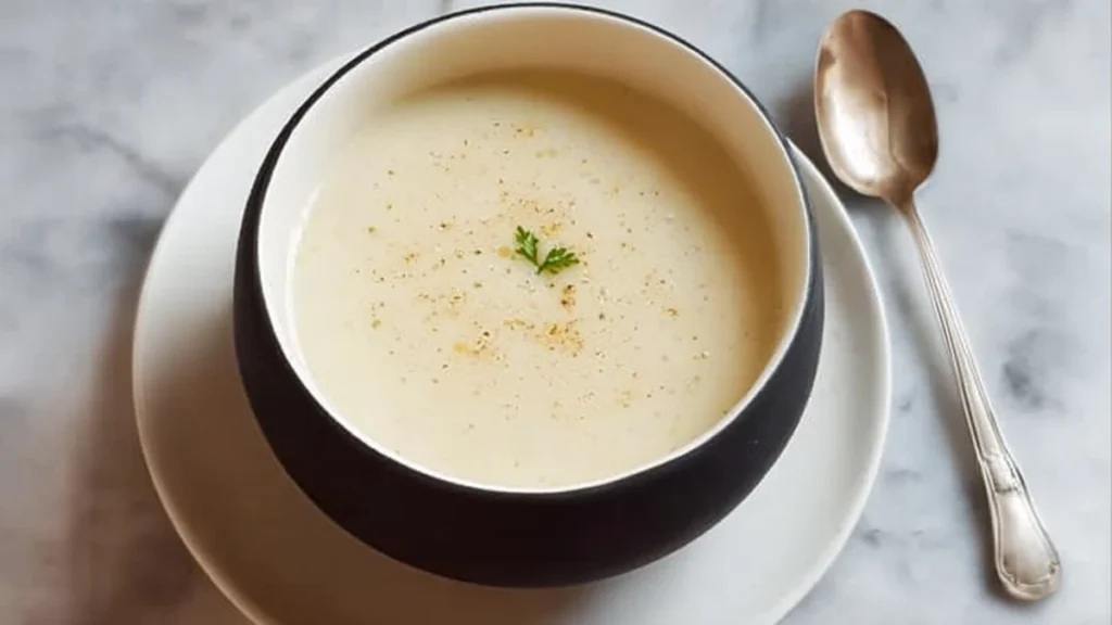 Creamy Dreamy Cauliflower Soup 4 smooth creamy cauliflower soup garnished with parsley and black pepper