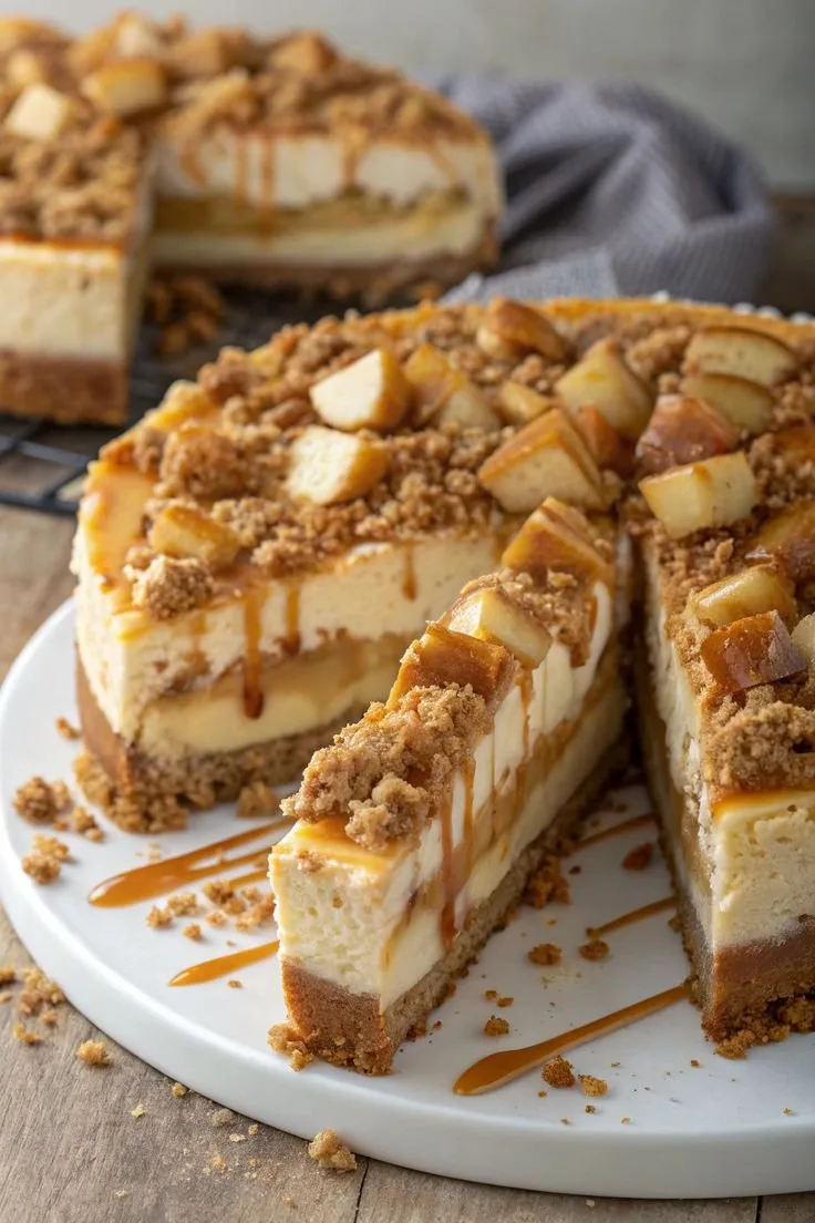 Salted Caramel Apple Pie Cheesecake