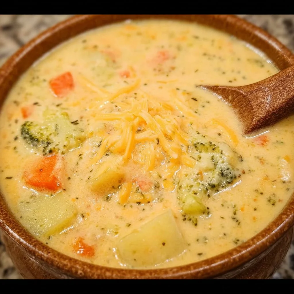 Creamy Vegetable Soup 2 Bowl of creamy vegetable soup with fresh vegetables and herbs