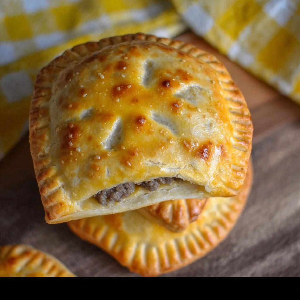 High-protein cheeseburger turnovers baked to perfection.