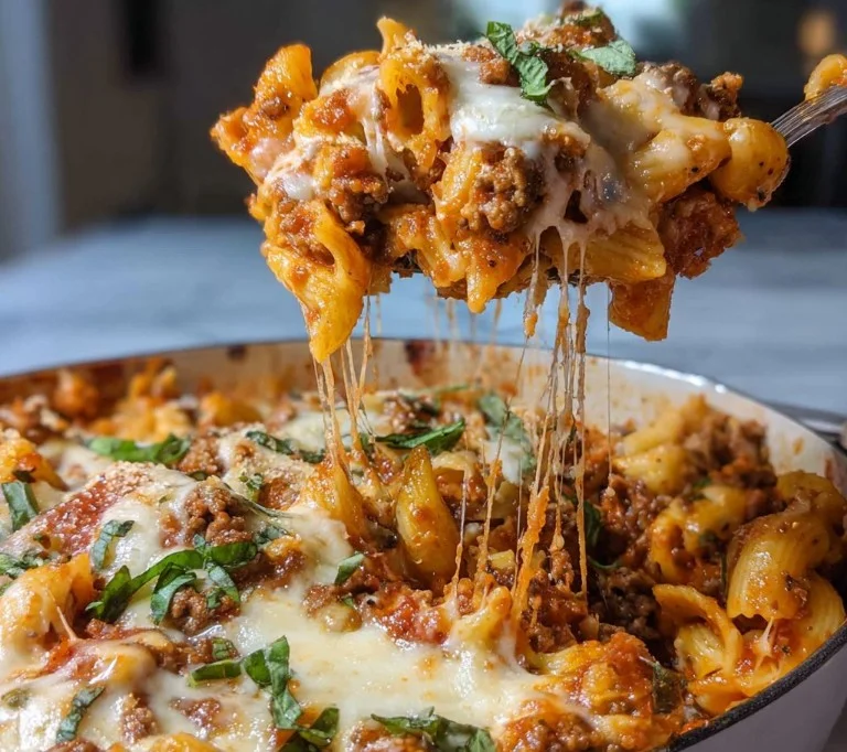 Delicious 30-minute lazy lasagna casserole served in a dish