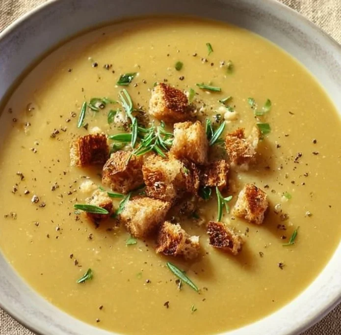 Bowl of Chef John's Tuscan Bean Soup with fresh herbs and vegetables
