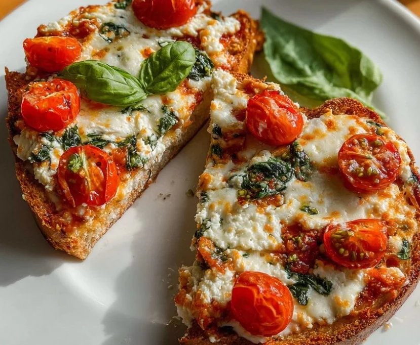 Savory cottage cheese toast topped with fresh herbs and spices
