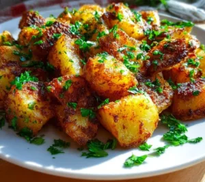 Crispy oven roasted breakfast potatoes golden and perfectly seasoned