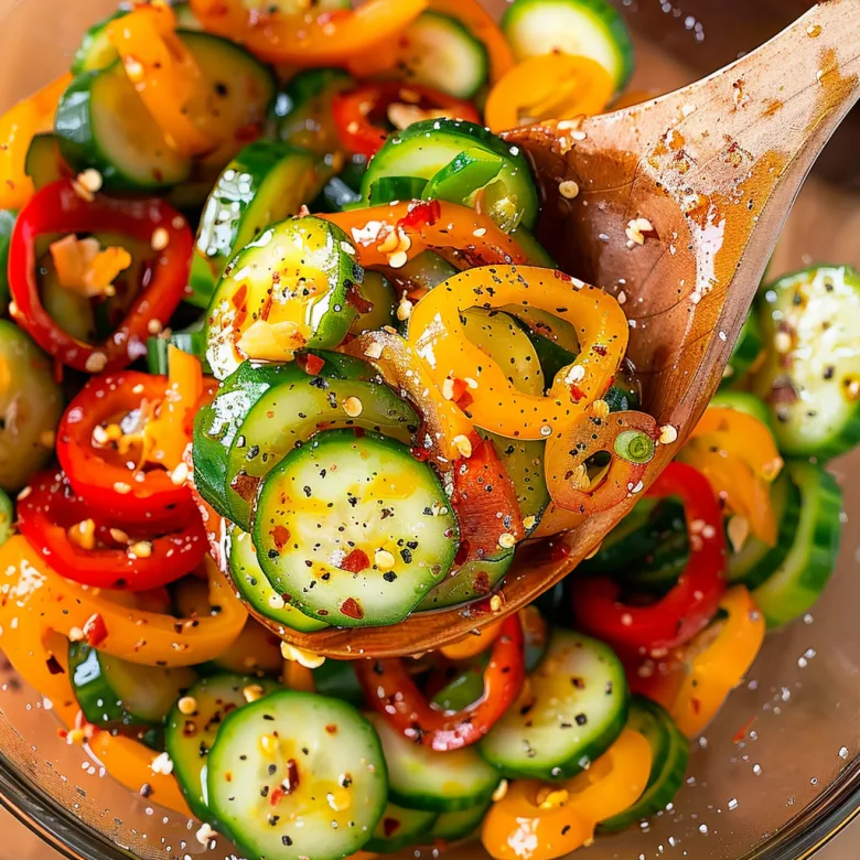 Easy Cucumber and Sweet Pepper Salad with Fresh Herbs - Flavors by Betty 2 image 139