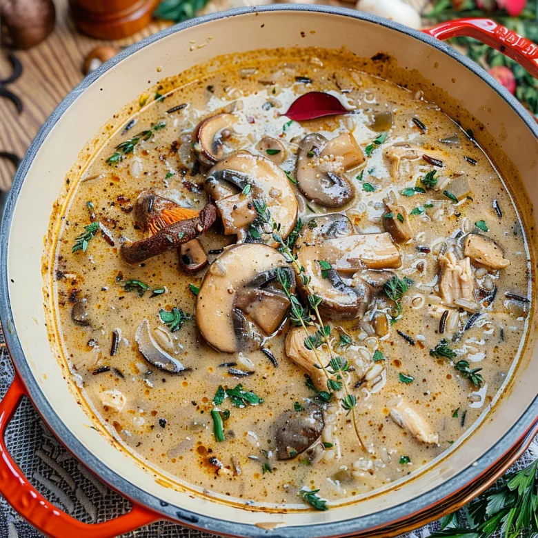 Creamy Mushroom Chicken and Wild Rice Soup - An Organized Chaos Recipe 2 image 153