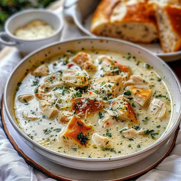 Easy Garlic Parmesan Chicken Soup Recipe - Creamy Comfort Food | Flavors by Betty 2 image 252