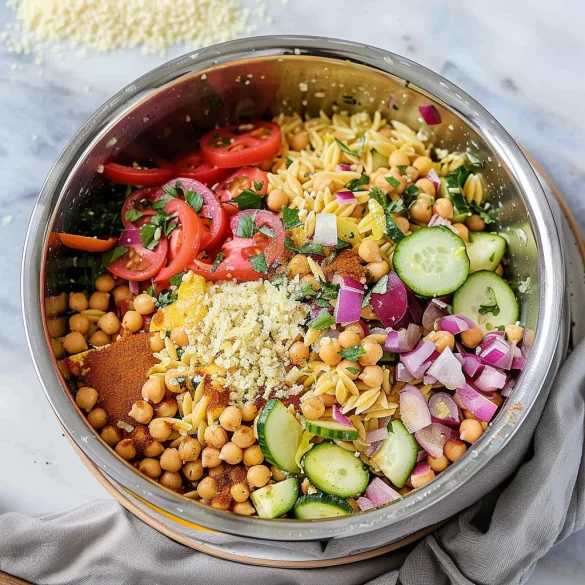 Lemon Orzo Chickpea Salad (healthy & easy to make)– Plant Based RD | Fresh & Vibrant 2 image 354