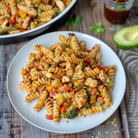 Hearty High Protein BBQ Chicken Pasta Salad Recipe for Easy Meals 2 image 358