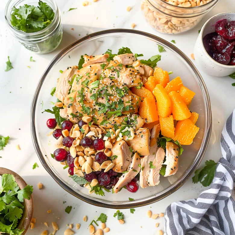 Asian Chicken Cranberry Salad: End Sad Lunch in 15 Min - Healthy Meal Prep Recipe 2 image 62