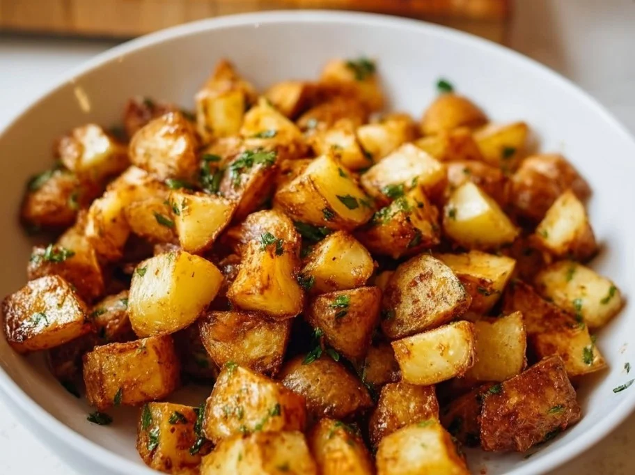 Crispy air fryer breakfast potatoes served on a plate for a quick morning meal
