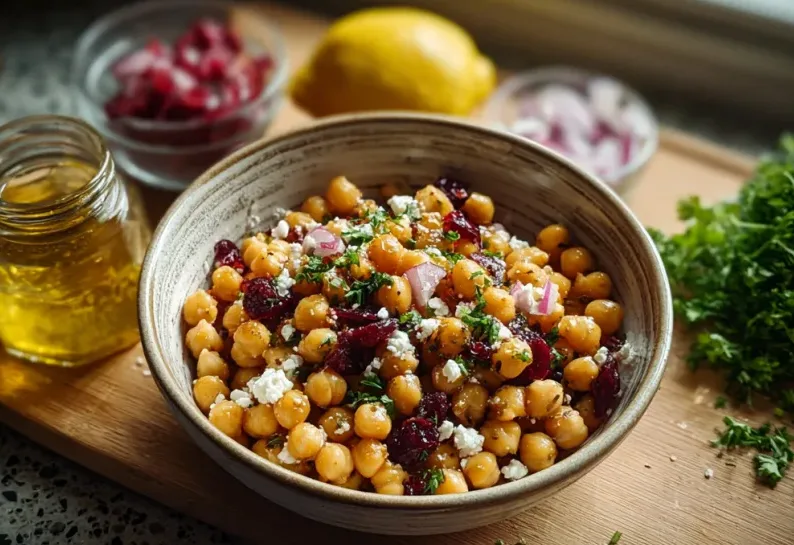 Feta & Cranberry Chickpeas with Lemon Vinaigrette 🧀🍋 | Tangy, Sweet & Satisfying 2 image 432 e1778349641804