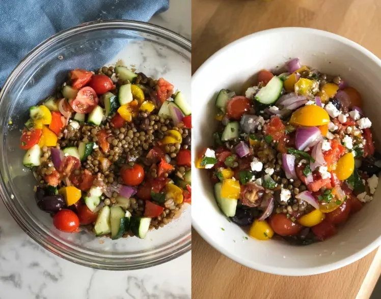 Delicious Greek-ish Lentil Salad Recipe for Easy Lunches. 2 image 478 e1778463054555