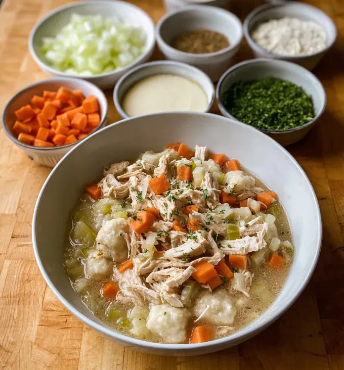Easy Chicken and Dumpling Soup: One-Pot Dinner Recipe 2 image 491 e1778546681787