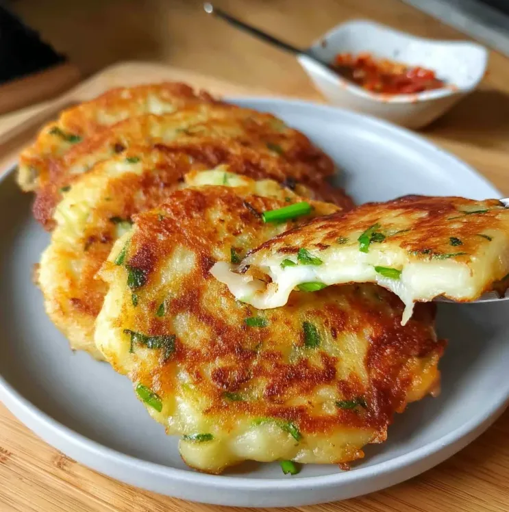 Gamjajeon Korean Potato Pancakes with Cheese Recipe 2 image 504 e1778553812323