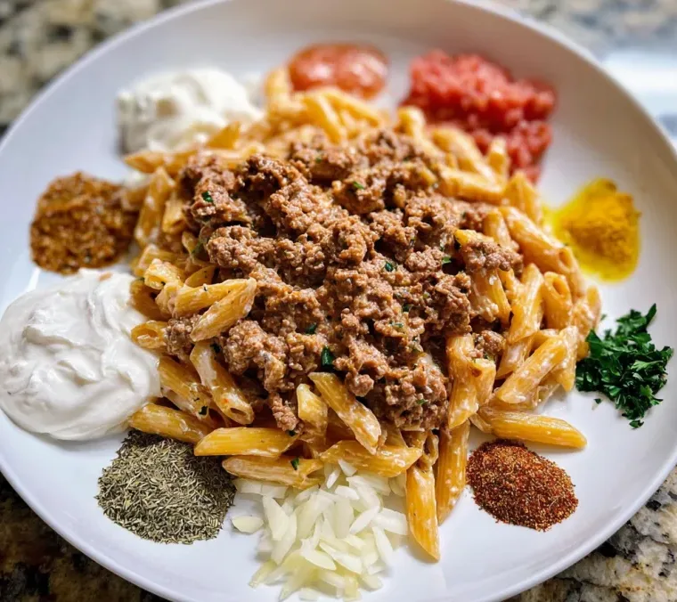 Arabic Pasta (Ground Beef with Yogurt Sauce) - Flavorful One-Pan Meal 2 image 527 e1778686127382