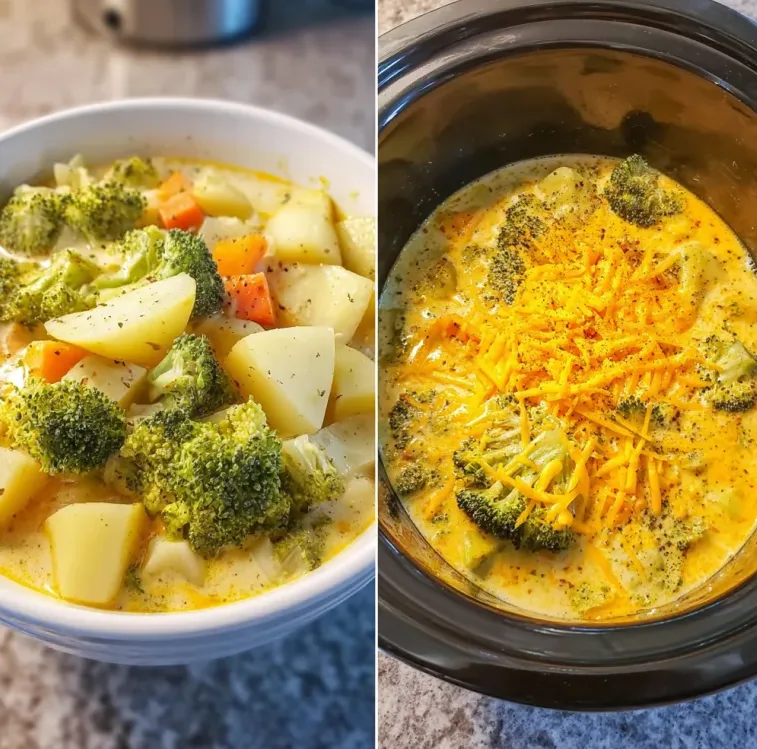 Easy Crockpot Potato Broccoli Cheddar Soup Recipe 2 image 552 e1778805630361