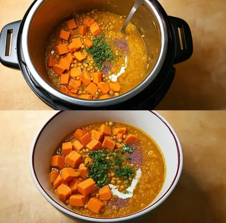 Easy SWEET POTATO, CHICKPEA AND RED LENTIL SOUP (Vegetarian & Vegan) 2 image 593 e1778955097277