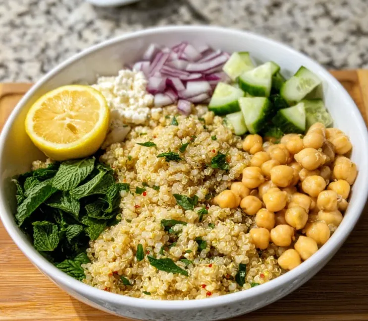Delicious Lemon Herb Quinoa with Chickpeas Recipe 2 image 628 e1779037347812
