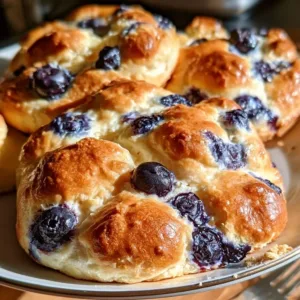 Protein Blueberry Cloud Bread with fresh blueberries and fluffy texture