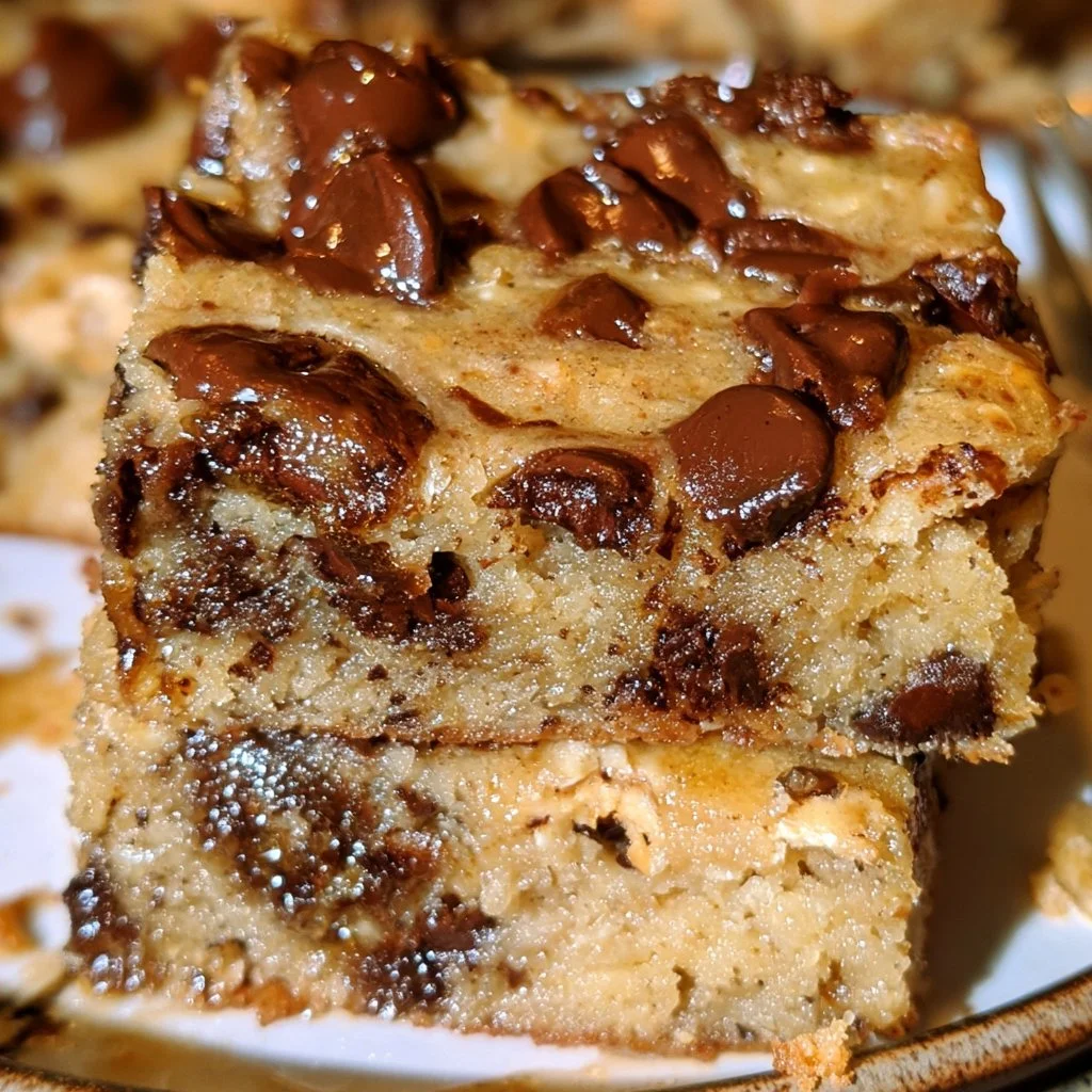 Delicious Chocolate Chip Banana Bars ready to freeze for three months.
